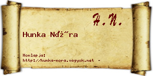 Hunka Nóra névjegykártya