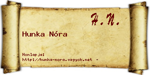 Hunka Nóra névjegykártya