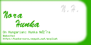 nora hunka business card